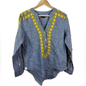 J. Crew • Embroidered V-neck Tunic in Stripe